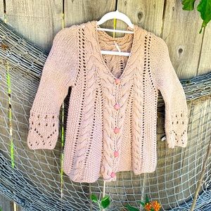 FP cotton cable knit cardigan